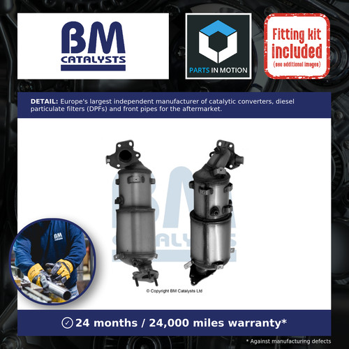 Catalytic converter with - dpf, +